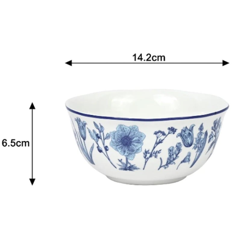 Serwis obiadowy porcelanowy 18 elementów zestaw talerzy dla 6 osób kwiaty Colette Florina