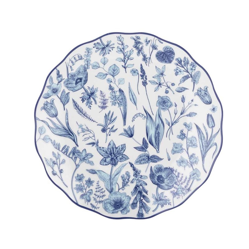 Serwis obiadowy porcelanowy 18 elementów zestaw talerzy dla 6 osób kwiaty Colette Florina