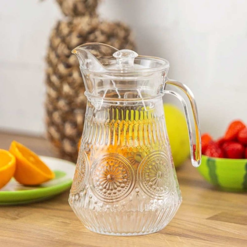 Dzbanek szklany do napoi z pokrywka 1.2L Daisy Altom