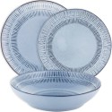 Serwis obiadowy porcelanowy Florina Almond Blue 18 elementów zestaw talerzy dla 6 osób niebieskie