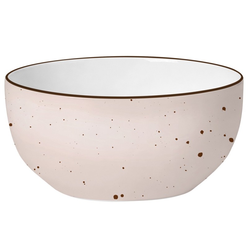 Serwis obiadowy porcelanowy MG Home Gemma Pink 12 elementów zestaw talerzy dla 4 osób różowych nakrapiane