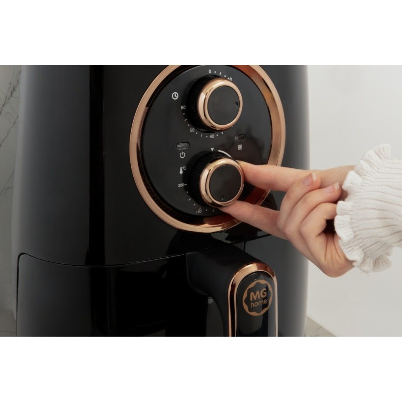 Airfryer 5 w 1 frytkownica beztłuszczowa MG Home Rose Gold Air Fryer 4.2 L czarna 1400W