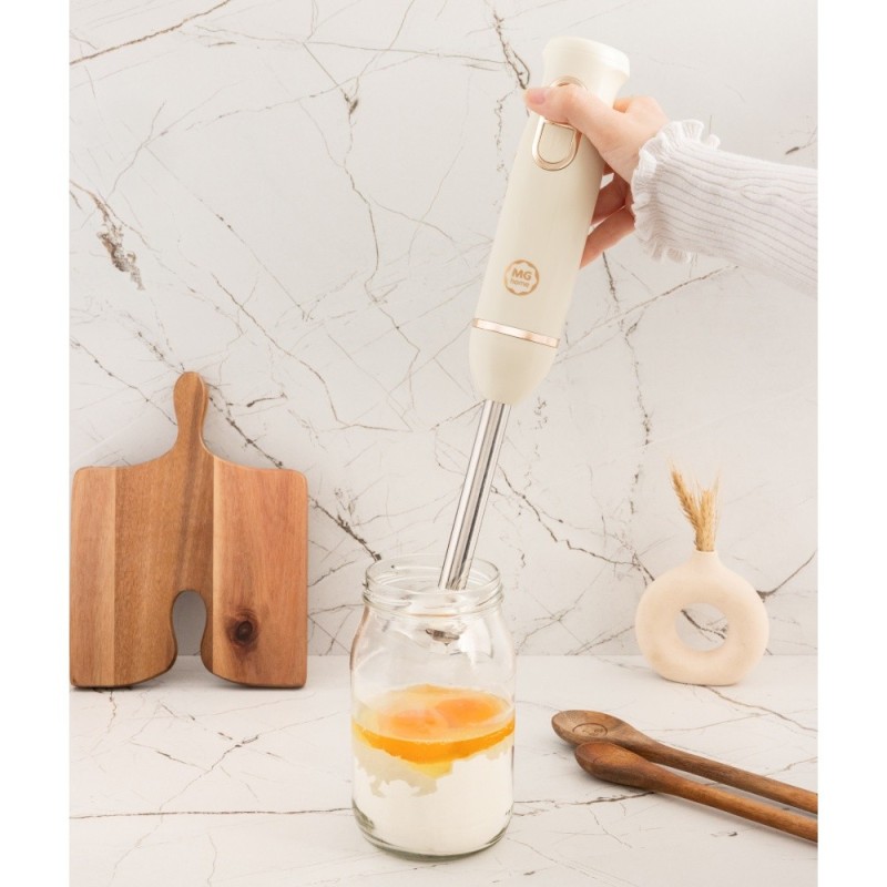 Blender ręczny MG Home 300W z regulacją prędkości kremowy do zup koktajli mocny