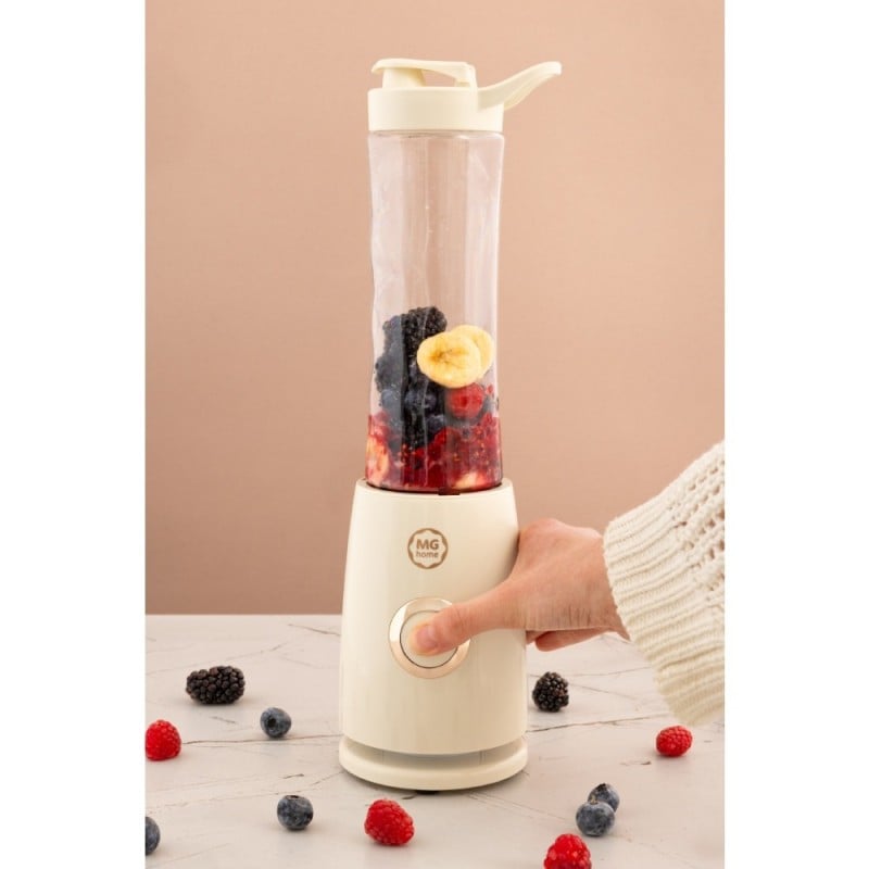 Blender personalny MG Home 500 ml 260W Butelka z ustnikiem, pokrywka i ostrze ze stali nierdzewnej
