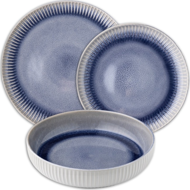 Serwis obiadowy porcelanowy Florina Calypso 18 elementów zestaw talerzy dla 6 osób