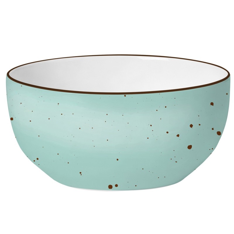 Serwis obiadowy 36 elementów porcelanowy MG Home Gemma Green zestaw talerzy dla 12 osób miętowe nakrapiane