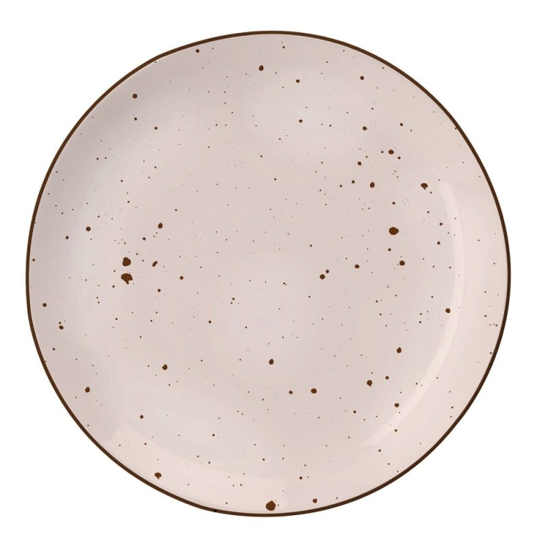 Serwis obiadowy 36 elementów porcelanowy MG Home Gemma Pink zestaw talerzy dla 12 osób różowych nakrapiane