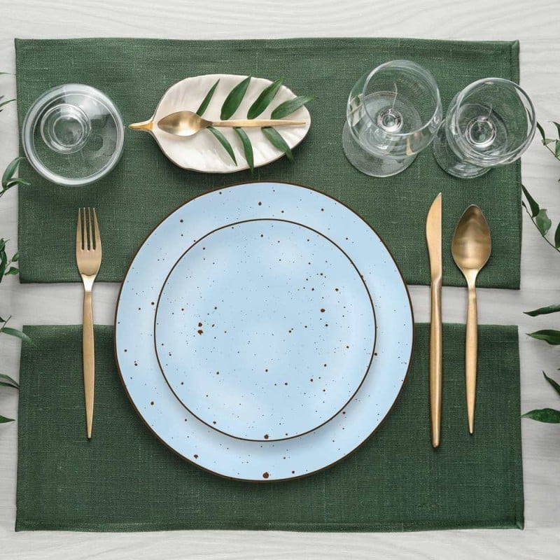 Serwis obiadowy 36 elementów porcelanowy MG Home Gemma Pastel zestaw talerzy dla 12 osób kolorowe nakrapiane