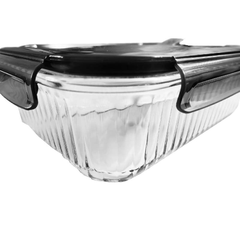 Pojemniki szklane lunchbox GierekHoff Riffle 1500/1000/400 ml żaroodporne szczelne GH 1107