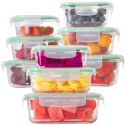 Pojemniki szklane zestaw 9 sztuk lunchbox GierekHoff Corio do przechowywania żaroodporne hermetyczne GH 1110