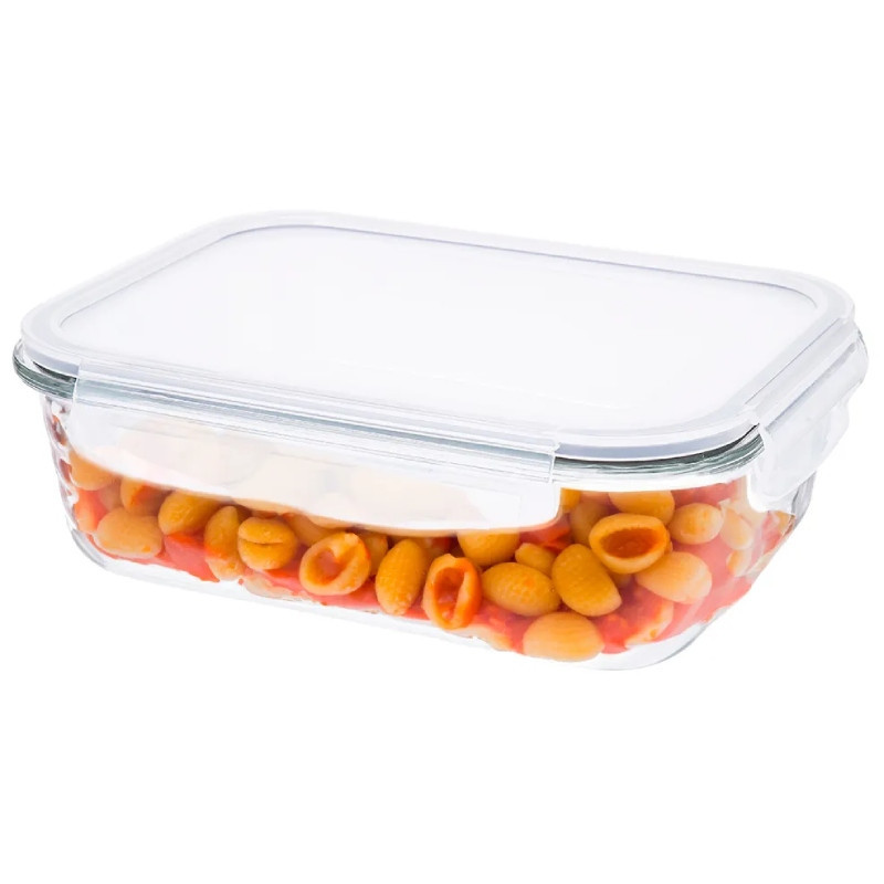 Pojemniki szklane 640 ml prostokątne lunchbox GierekHoff Corio zestaw 3 sztuki żaroodporne hermetyczne GH 1108