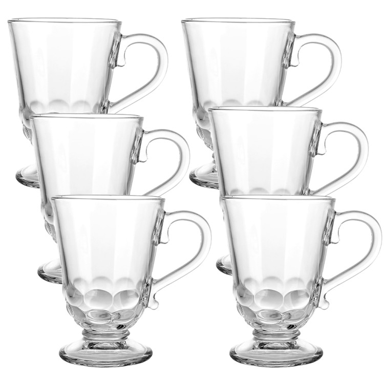 Kubki szklane 320 ml szklanki na stopce zestaw 6 szklanek Altom Siena Korale
