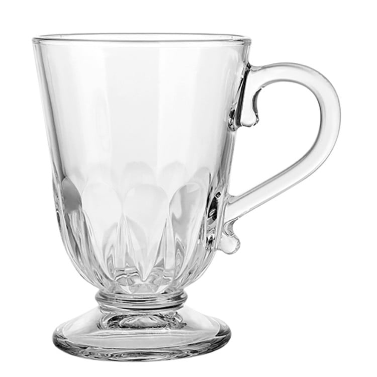 Kubki szklane 320 ml szklanki na stopce zestaw 6 szklanek Altom Siena Pawie Pióro