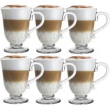 Kubki szklane 320 ml szklanki na stopce zestaw 6 szklanek Altom Siena Pawie Pióro