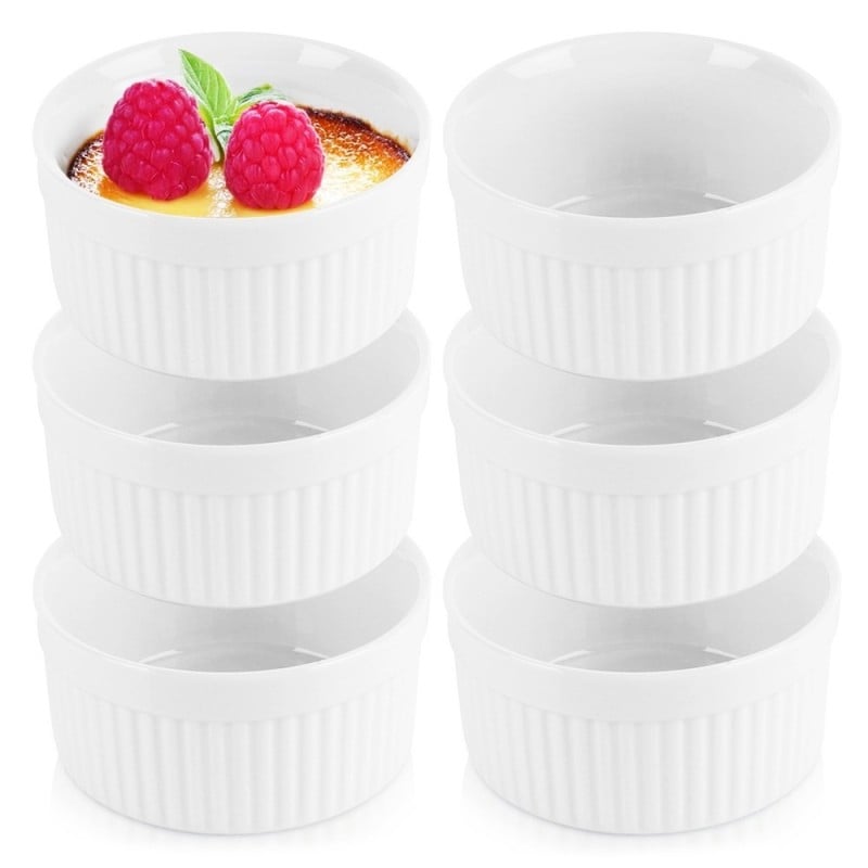 Kokilki do zapiekania 260 ml ramekin zestaw 10 sztuk salaterki miseczki pojemniki porcelanowe Brulee