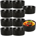 Kokilki do zapiekania 260 ml ramekin zestaw 10 sztuk salaterki miseczki pojemniki porcelanowe Brulee czarne