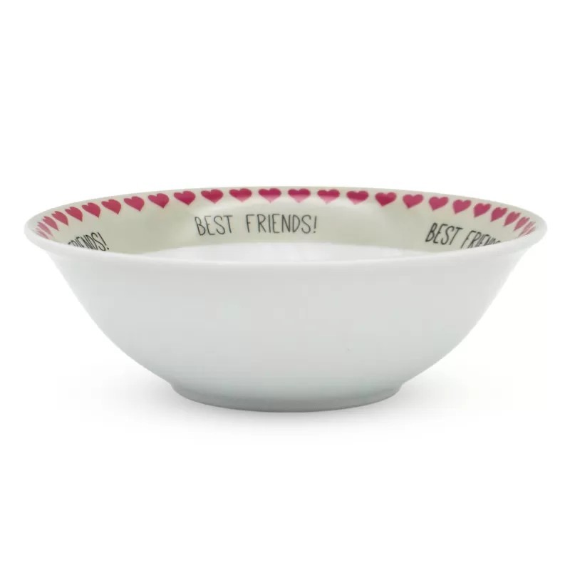 Zestaw obiadowy porcelana dla dzieci Bella Fiore 4 elementy Kotek i Piesek kubek talerzyk miseczka kieliszek na jajko