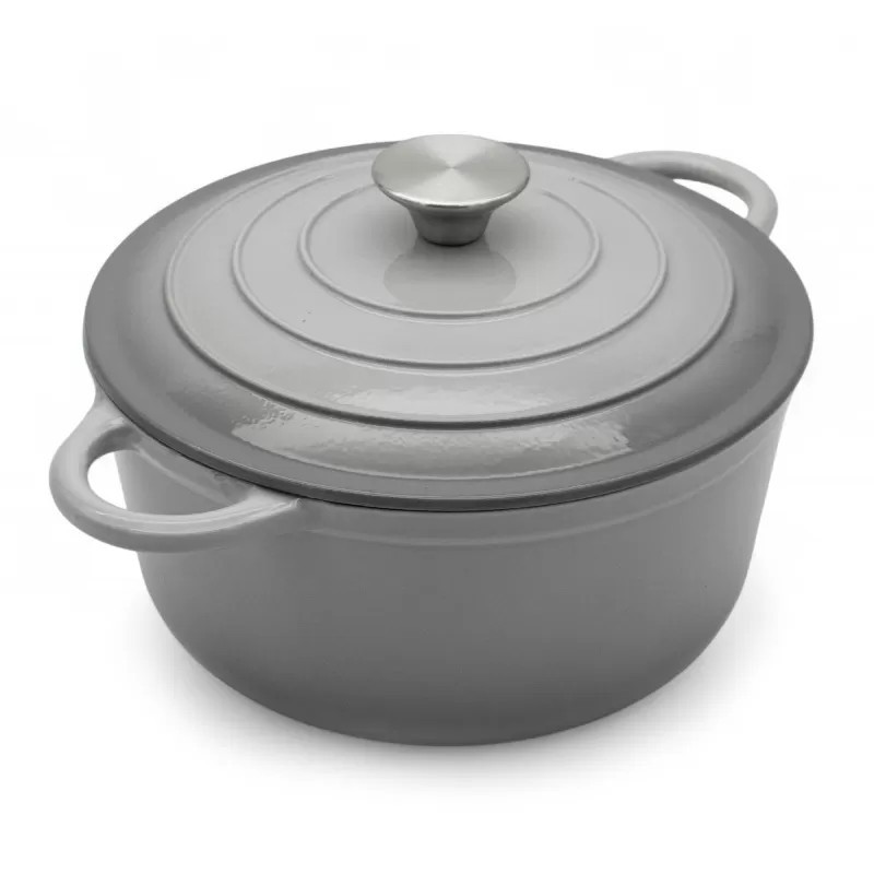Garnek żeliwny emaliowany 2L MeyerHoff kociołek szary 20 cm