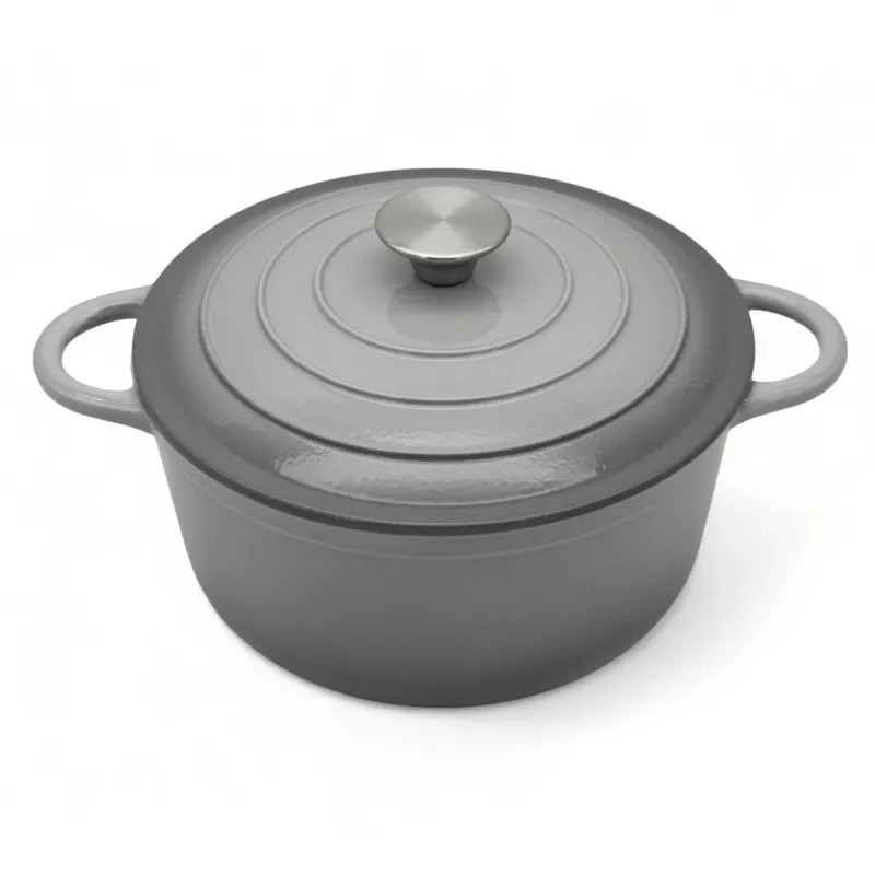 Garnek żeliwny emaliowany 2L MeyerHoff kociołek szary 20 cm