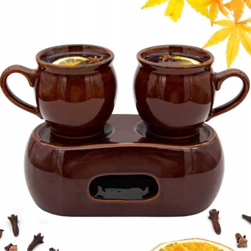 Zestaw 2x Kubek na grzane wino 250 ml Kubek kamionkowy do grzańca góralski Zestaw 2x Kubek na grzane wino 250 ml Kubek kamionkowy do grzańca góralski