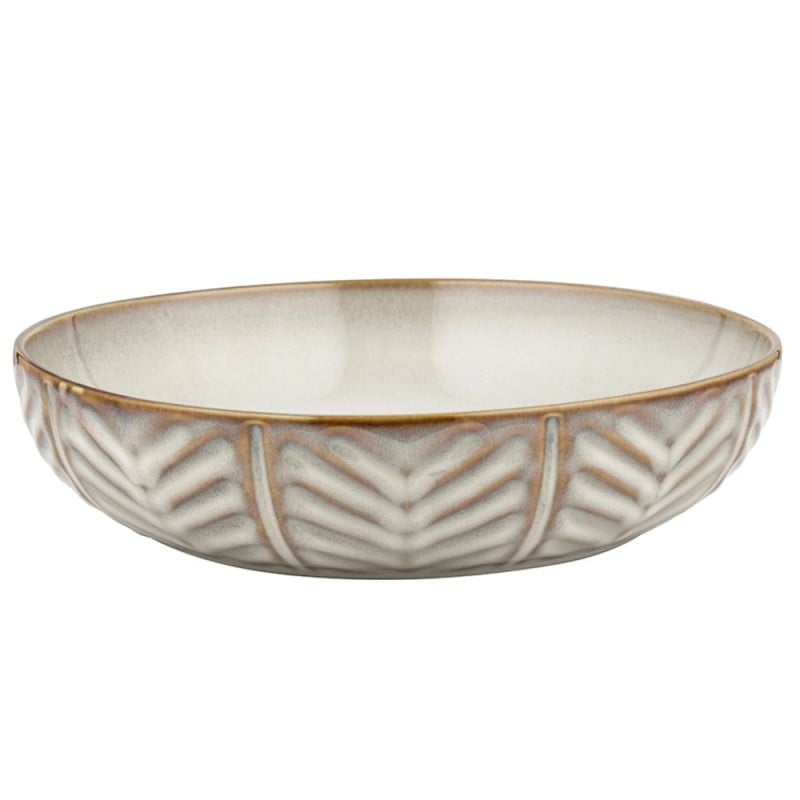Serwis obiadowy porcelanowy Florina Lehti 18 elementów zestaw talerzy dla 6 osób liście