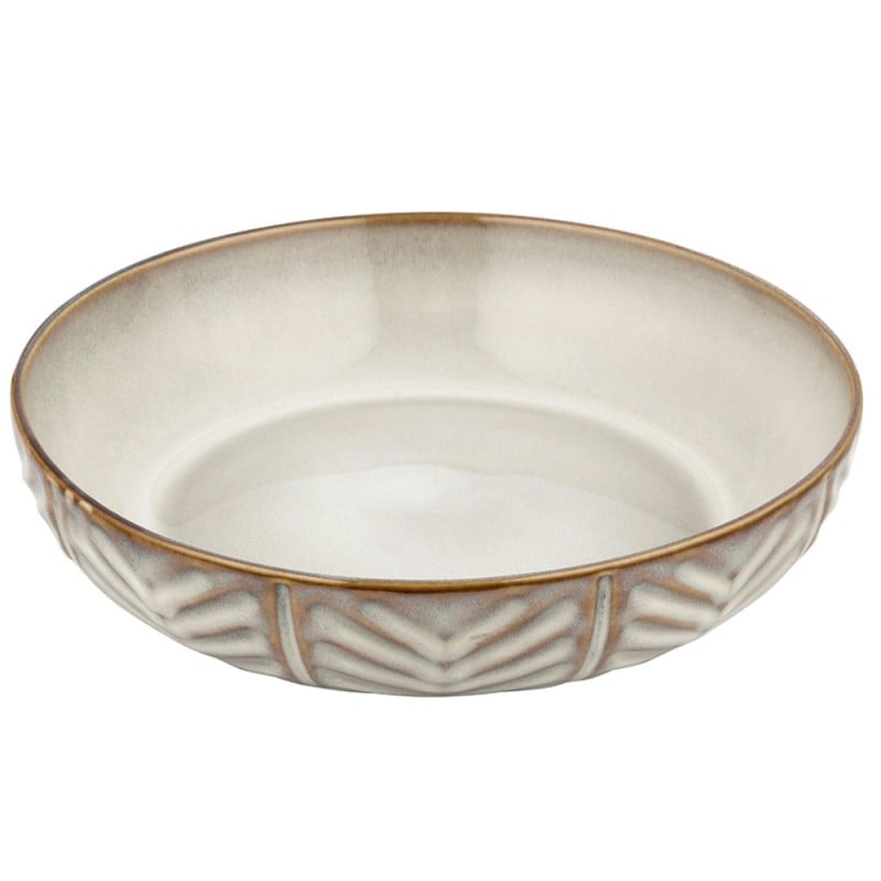 Serwis obiadowy porcelanowy Florina Lehti 30 elementów zestaw talerzy salaterek kubków dla 6 osób liście