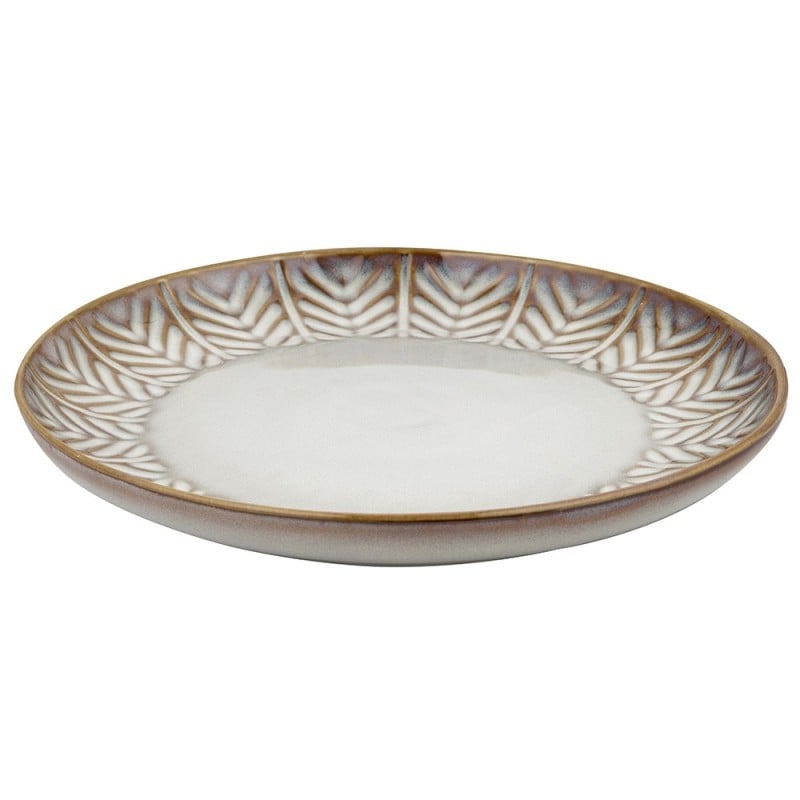 Serwis obiadowy porcelanowy Florina Lehti 30 elementów zestaw talerzy salaterek kubków dla 6 osób liście