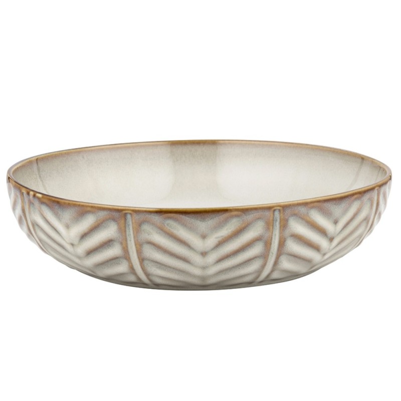 Serwis obiadowy porcelanowy Florina Lehti 30 elementów zestaw talerzy salaterek kubków dla 6 osób liście