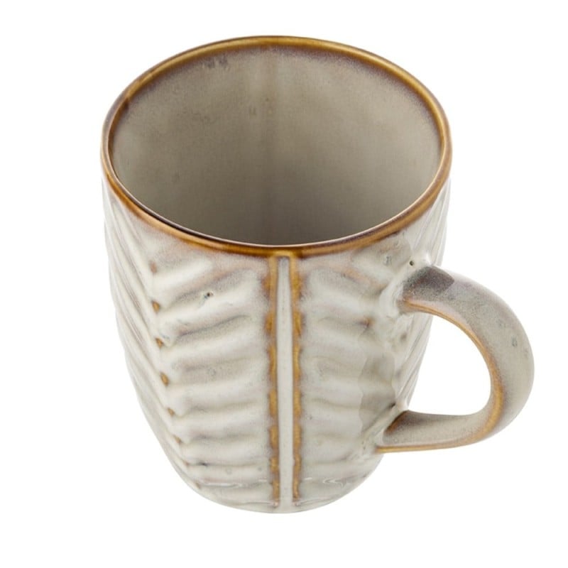 Serwis obiadowy porcelanowy Florina Lehti 30 elementów zestaw talerzy salaterek kubków dla 6 osób liście