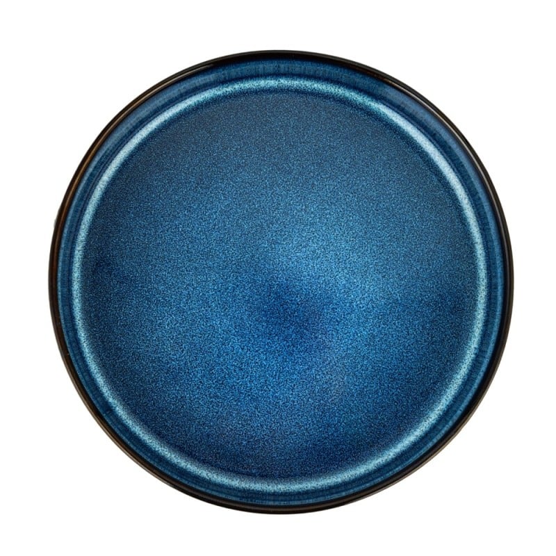 Serwis obiadowy porcelanowy Florina Evia Blue 18 elementów zestaw talerzy dla 6 osób modern