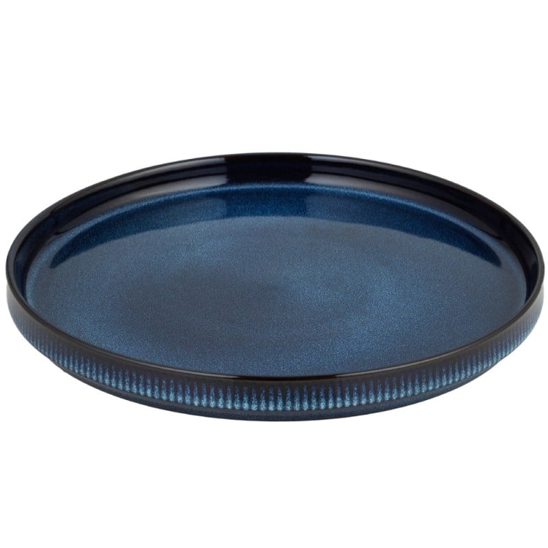 Serwis obiadowy porcelanowy Florina Evia Blue 18 elementów zestaw talerzy dla 6 osób modern