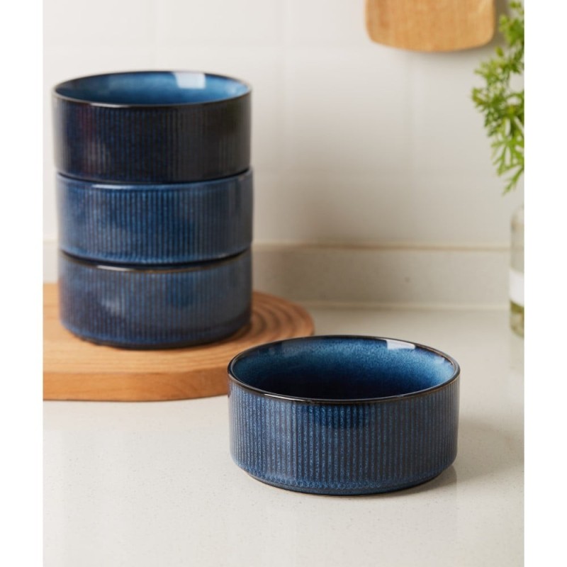 Serwis obiadowy porcelanowy Florina Evia Blue 24 elementy zestaw talerzy dla 6 osób modern