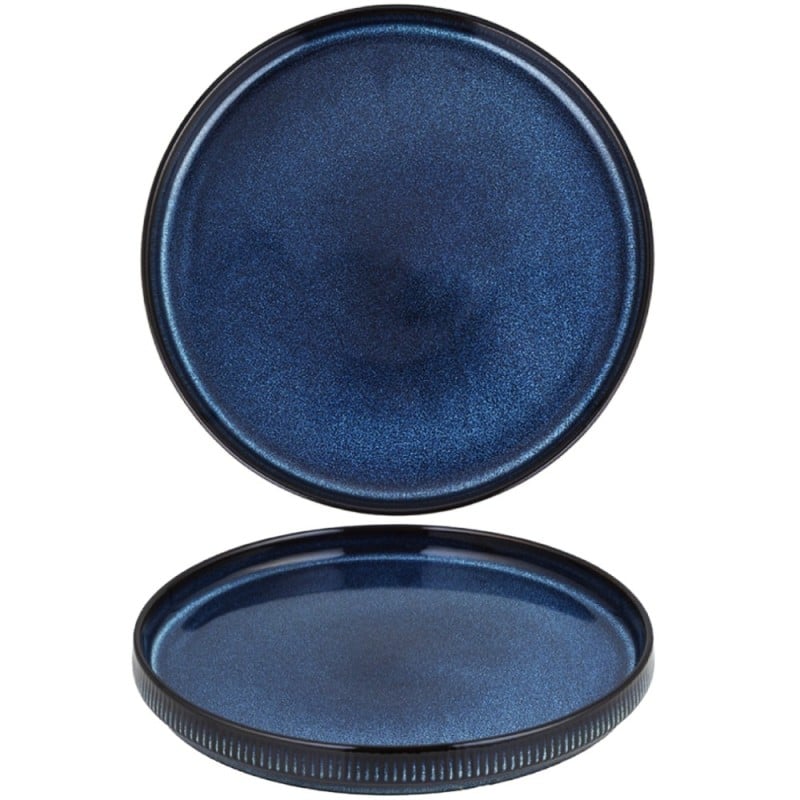 Serwis obiadowy porcelanowy Florina Evia Blue 30 elementów zestaw talerzy dla 6 osób modern