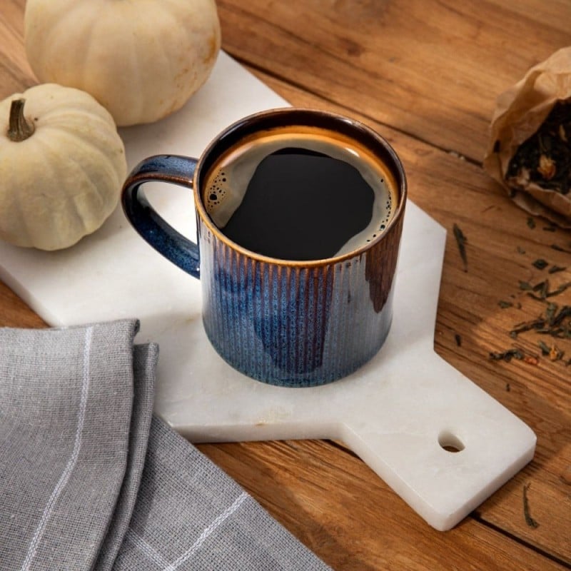 Serwis obiadowy porcelanowy Florina Evia Blue 30 elementów zestaw talerzy dla 6 osób modern