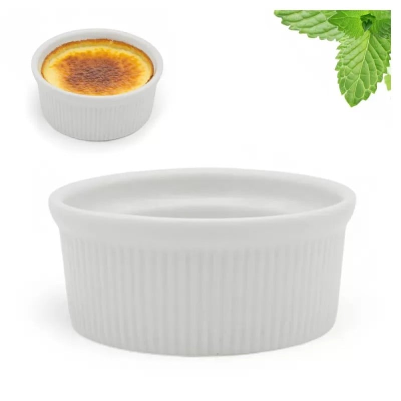 Kokilki do zapiekania 150 ml ramekin zestaw 8 sztuk salaterki miseczki pojemniki porcelanowe Brulee Tragar