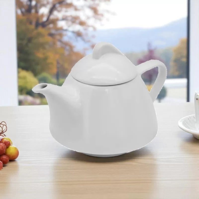 Dzbanek porcelanowy biały imbryk do zaparzania herbaty z Bella Fiore Tragar