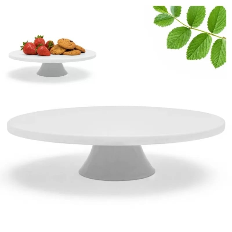 Patera porcelanowa 28 cm biała na ciasto i tort na nóżce Tragar Patera porcelanowa 28 cm biała na ciasto i tort na nóżce Tragar