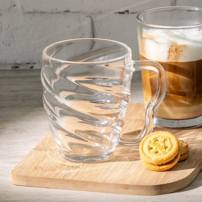 Szklanki z uchem 410 ml Diana do kawy herbaty drinków deserów zestaw 6 szklanek