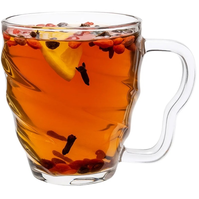 Szklanki z uchem 410 ml Diana do kawy herbaty drinków deserów zestaw 6 szklanek