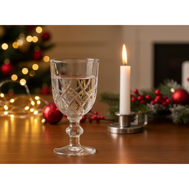Kielichy do wody 250 ml wina soku Florina Corda zestaw 6 szklanek na nóżce PRL