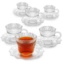 Filiżanki 200 ml ze spodkami do kawy herbaty na 6 osób serwis kawowy Altom Design Vivienne zestaw 6 sztuk Filiżanki 200 ml ze spodkami do kawy herbaty na 6 osób serwis kawowy Altom Design Vivienne zestaw 6 sztuk