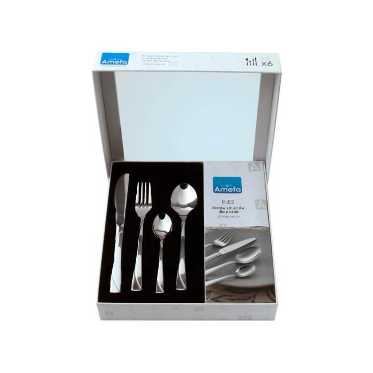 Zestaw sztućców obiadowych dla 6 osób Amefa Ines 1238 24 elem stal 18/10