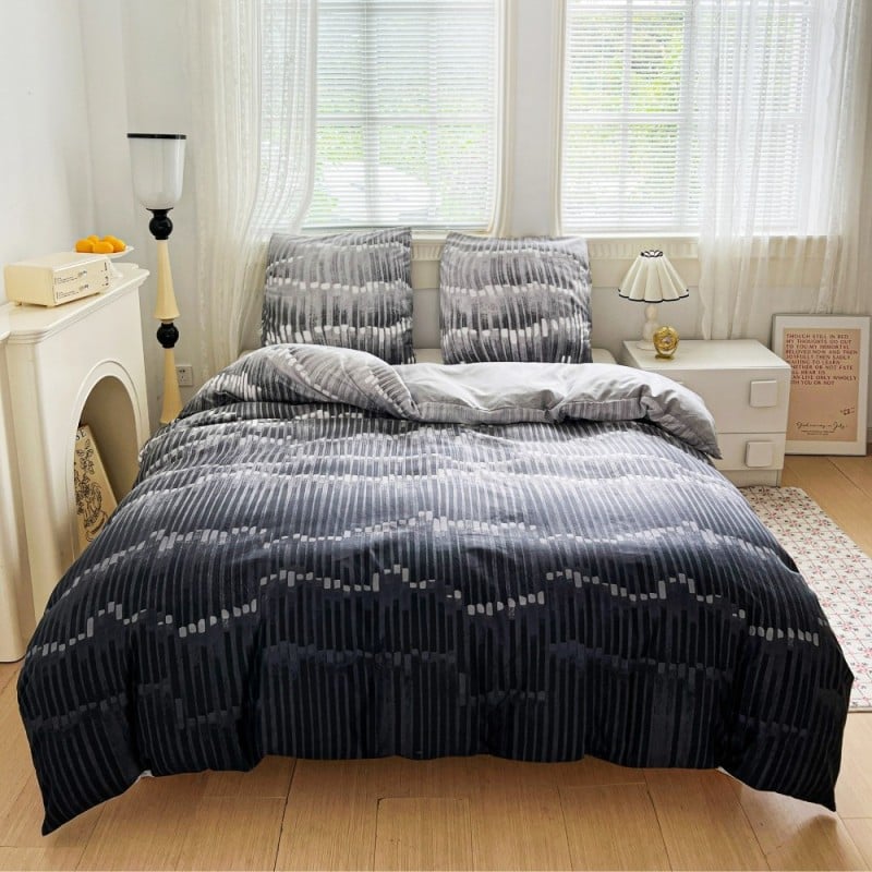 Pościel 160x200 bawełna satynowa dwustronna GierekHoff gruba 3 części GH 3106 skała