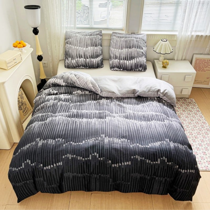 Pościel 200x220 bawełna satynowa dwustronna GierekHoff gruba 3 części GH 3106 skała