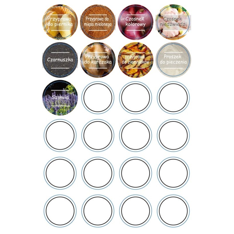 Zestaw 24 słoiczków 120 ml na przyprawy GierekHoff Flavor GH 1113 pojemniki z naklejkami