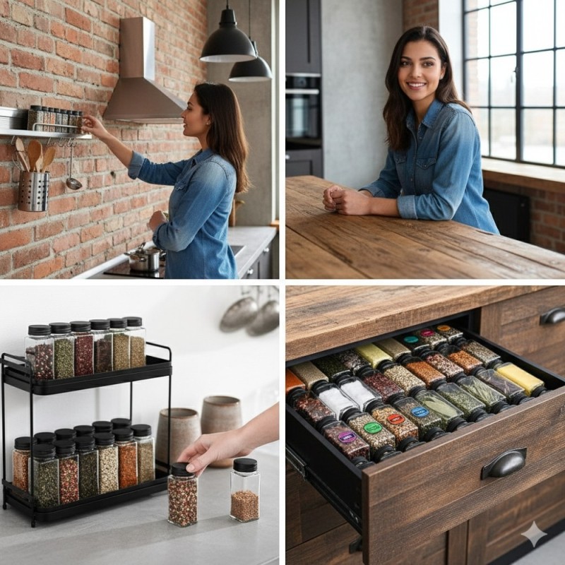 Zestaw 24 słoiczków 120 ml na przyprawy GierekHoff Flavor GH 1113 pojemniki z naklejkami