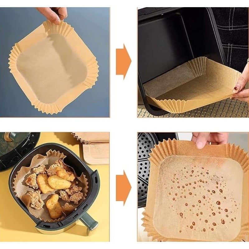 Wkłady papierowe 16x16 cm 300 szt do frytkownicy beztłuszczowej air fryer