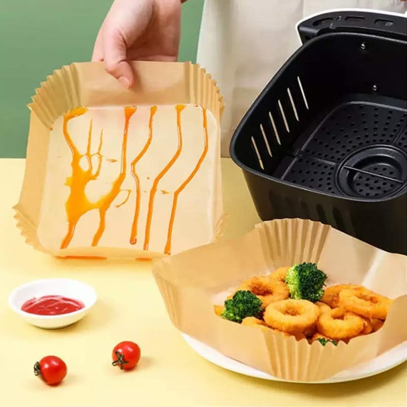 Wkłady papierowe 20x20 cm 100 szt do frytkownicy beztłuszczowej air fryer