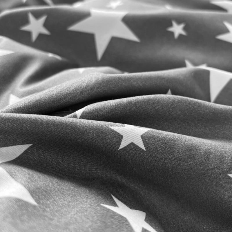 Pościel 140x200 bawełna satynowa dwustronna GierekHoff gruba 2 części GH 3103 szara w gwiazdki