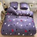 Pościel 200x220 bawełna satynowa dwustronna GierekHoff gruba 3 części GH 3104 fioletowa w serduszka
